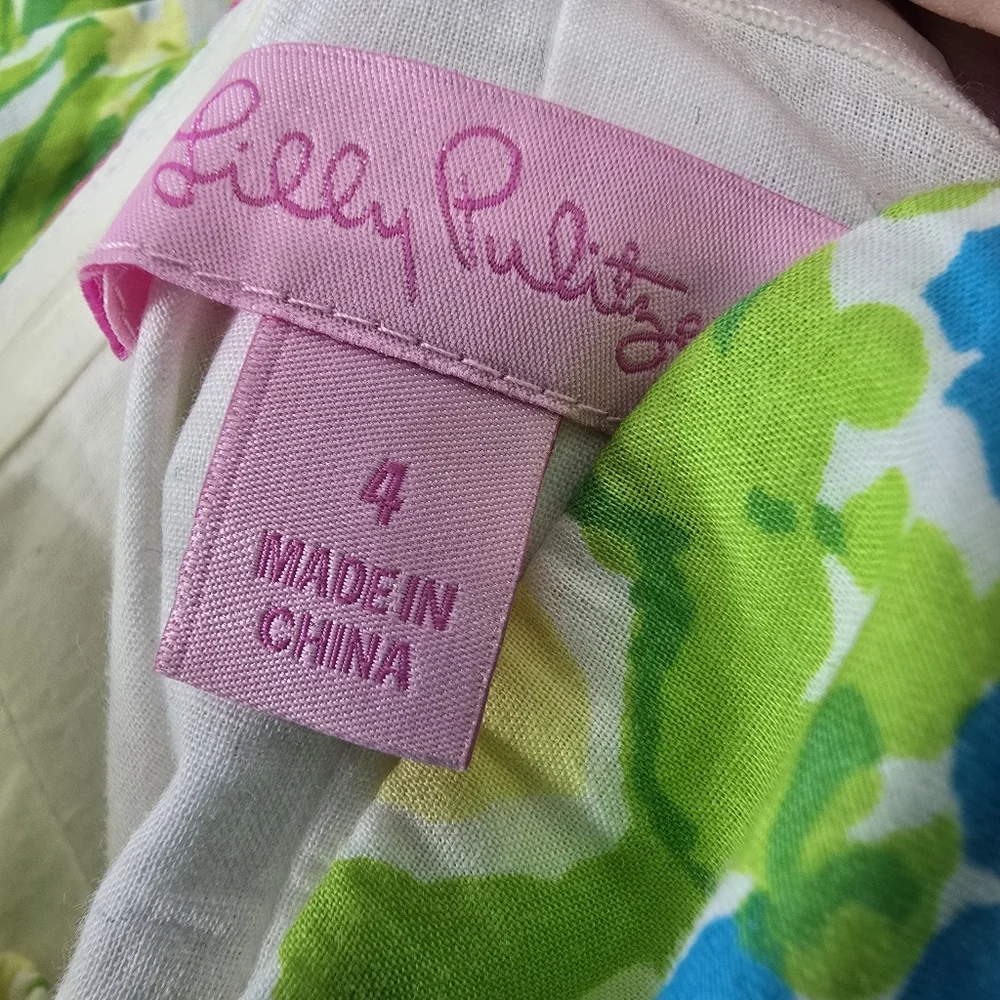 Lilly Pulitzer Franco Blue Eyed Girl Tie Back Strapless Multicolor Floral Dress - Picture 12 of 16